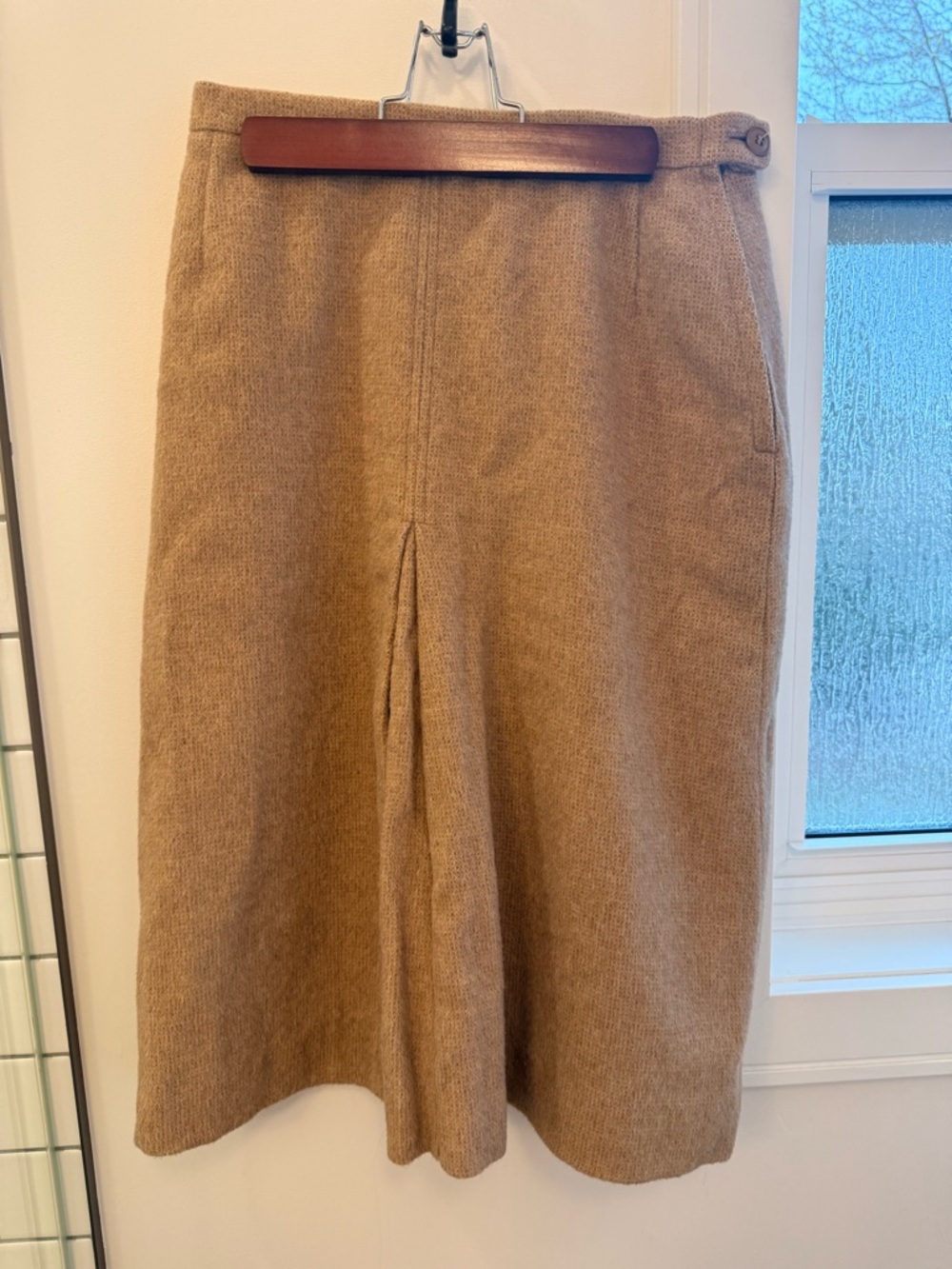 100% Llama Wool A-Line Skirt with 100% Silk Lining